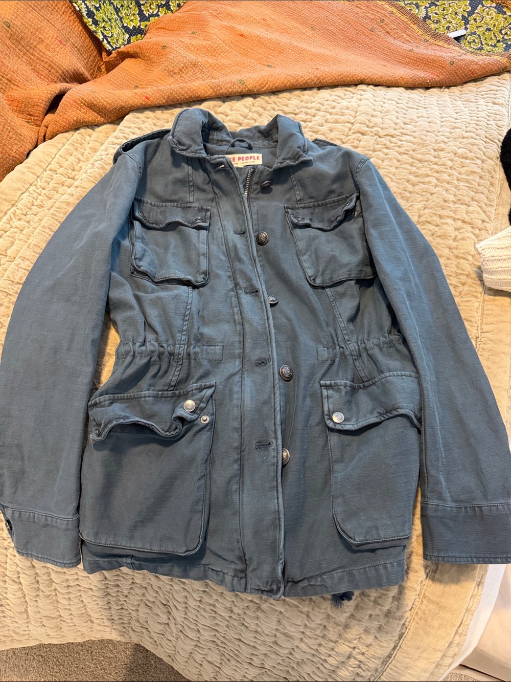 Free People Slate Blue Utility Jacket